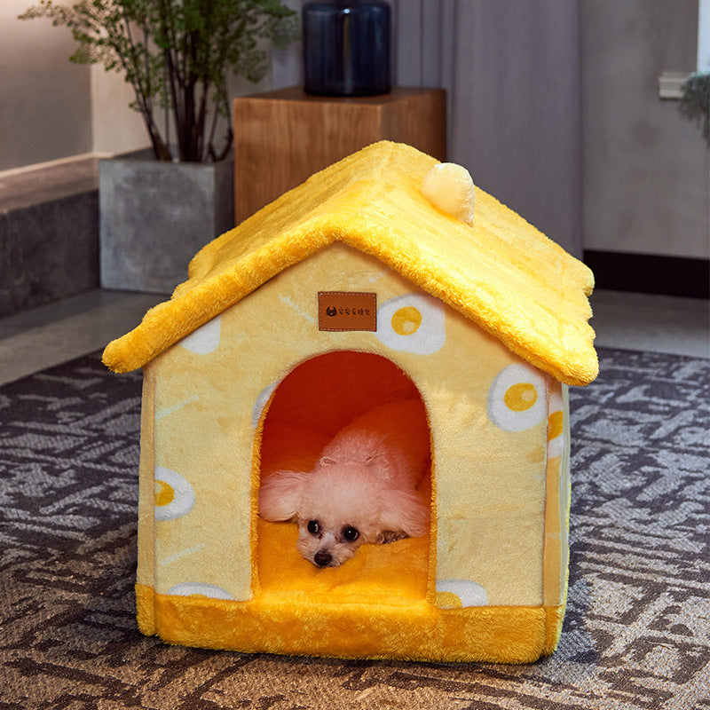 Foldable Pet House Warm Removable Dog & Cat Bed