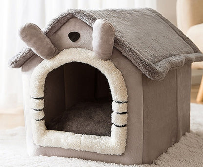 Foldable Pet House Warm Removable Dog & Cat Bed
