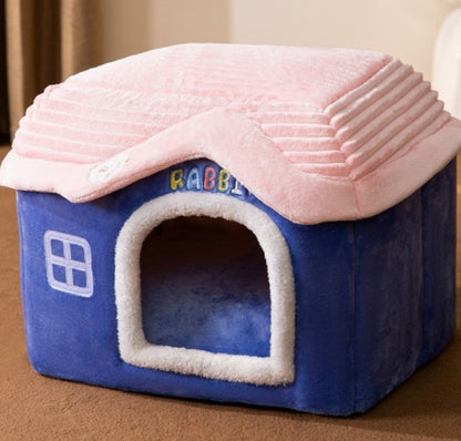 Foldable Pet House Warm Removable Dog & Cat Bed