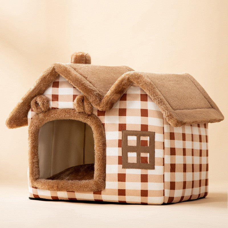 Foldable Pet House Warm Removable Dog & Cat Bed