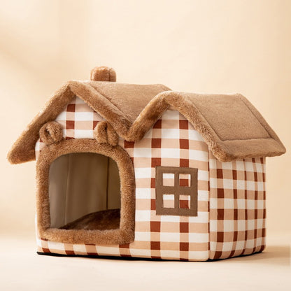 Foldable Pet House Warm Removable Dog & Cat Bed