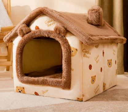 Foldable Pet House Warm Removable Dog & Cat Bed