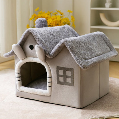 Foldable Pet House Warm Removable Dog & Cat Bed