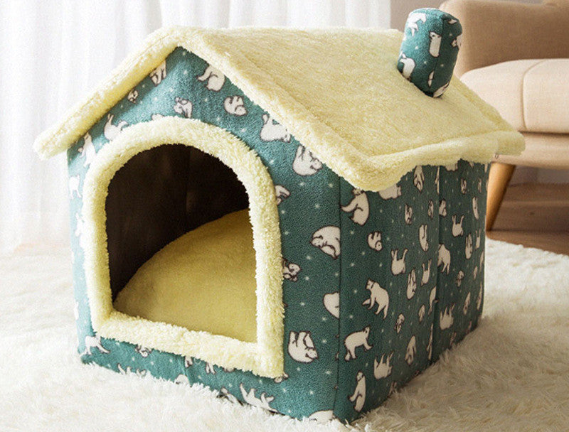 Foldable Pet House Warm Removable Dog & Cat Bed