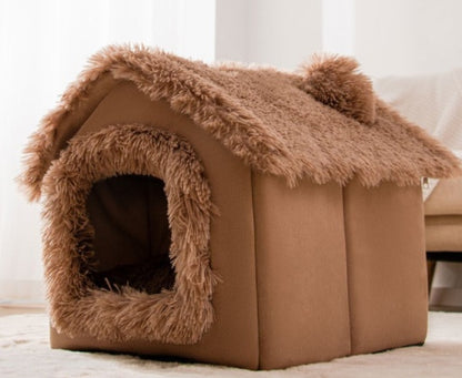 Foldable Pet House Warm Removable Dog & Cat Bed