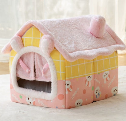 Foldable Pet House Warm Removable Dog & Cat Bed