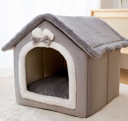 Foldable Pet House Warm Removable Dog & Cat Bed
