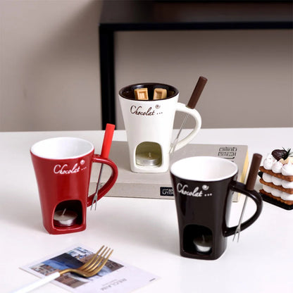 Mini Fondue Mug Set Chocolate & Cheese